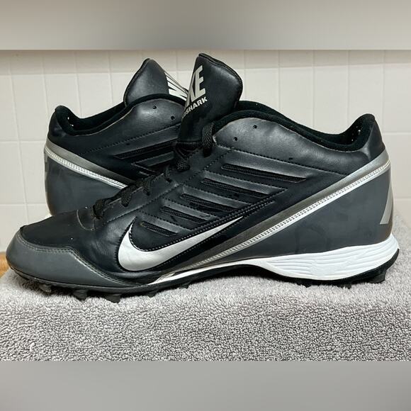 Nike Landshark Football Cleats Men SZ 15 Black Gray White Land Shark 511295-009 - Picture 3 of 6